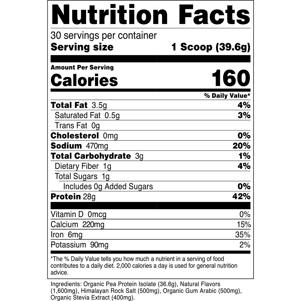 100% Pea Protein Isolate